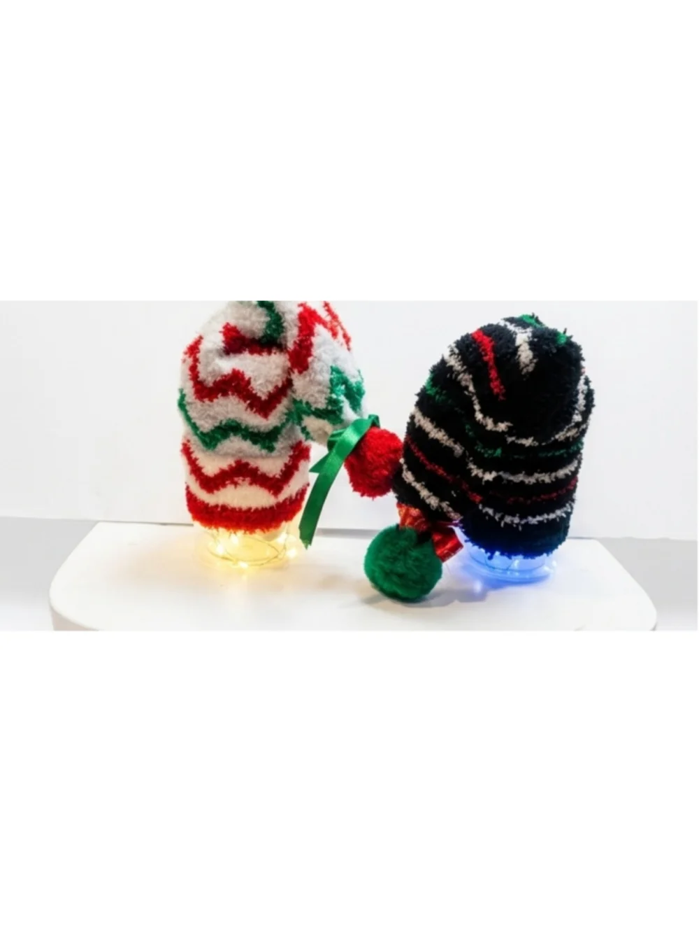 Handmade Light Up Christmas Gnome Shelf Sitter | LED Glowing Holiday Table Decor